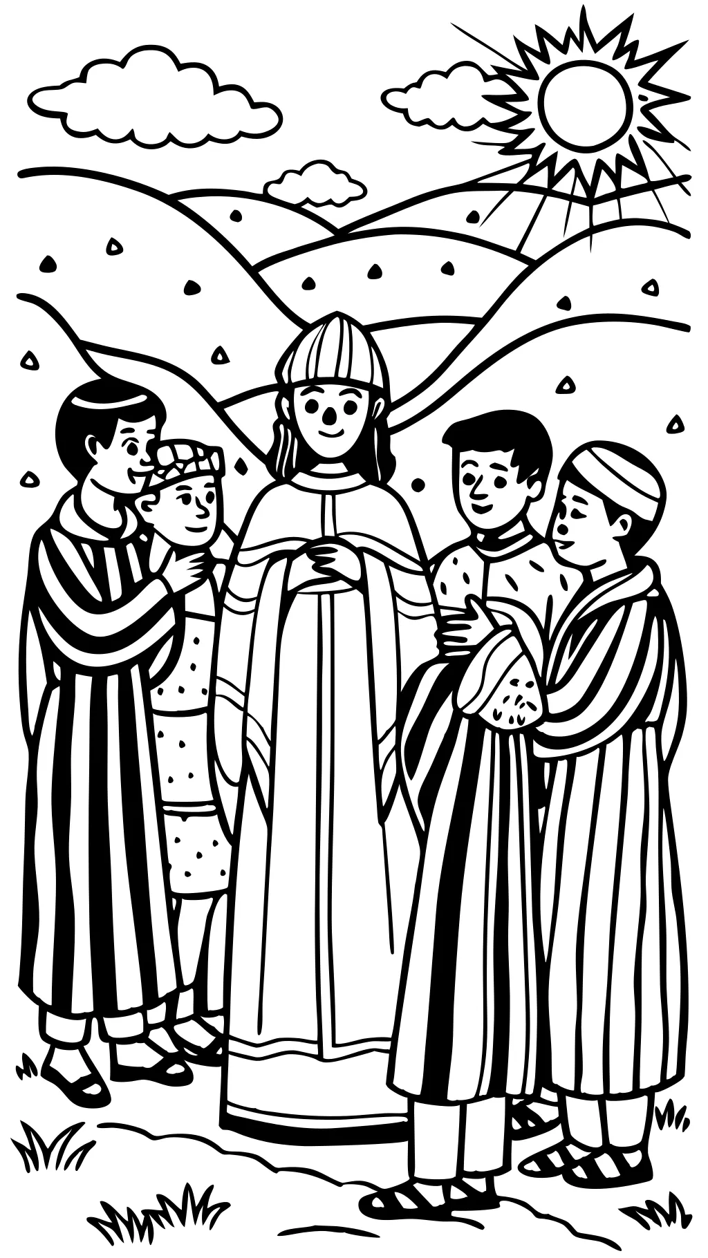 joseph and the coat of many colors coloring page